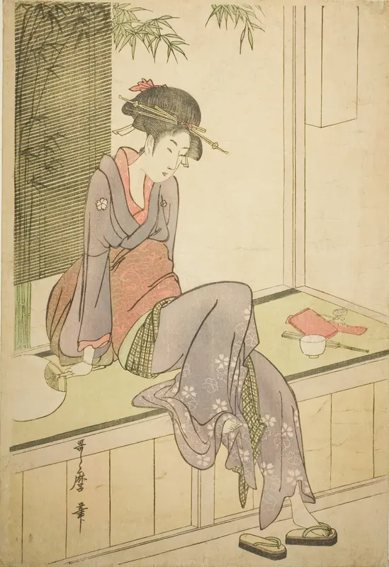 Woman Sitting on Veranda