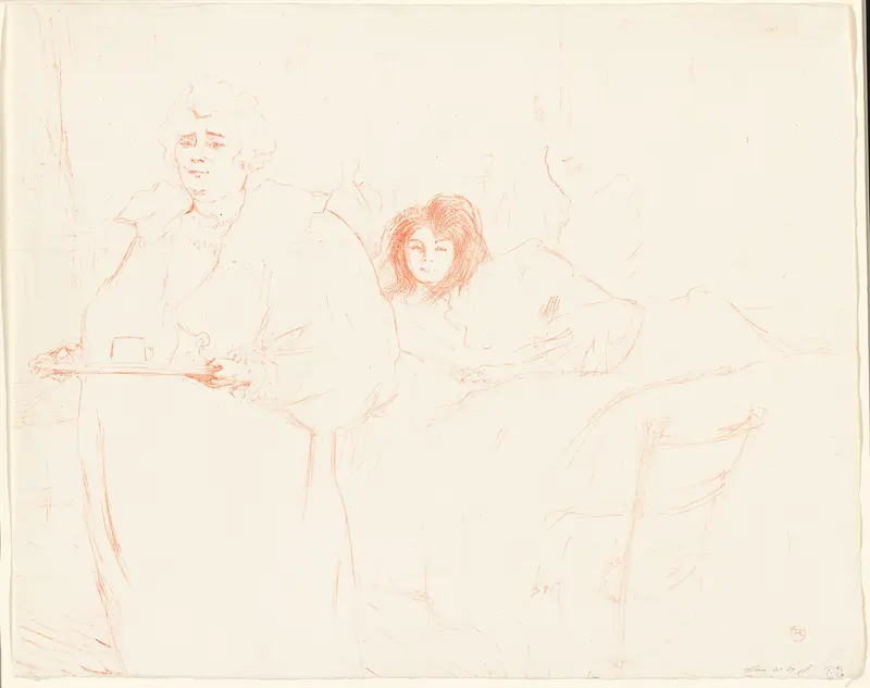 Woman with a Tray—Breakfast (Madame Baron and Mademoiselle Popo), plate two from Elles