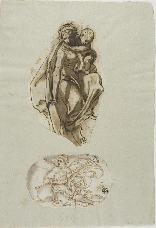 Woman with Child, and Pheme Wall Art by Lazzaro Tavarone - High-Resolution Digital Print