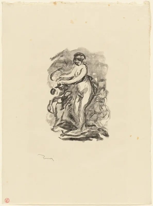 Woman with Grapevine, 1st variant Wall Art by Pierre-Auguste Renoir - High-Resolution Digital Print
