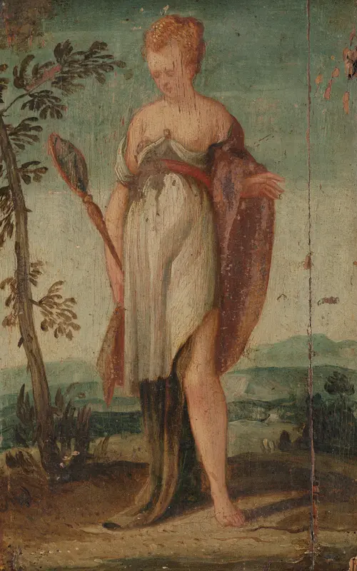 Woman with Mirror Wall Art by Unknown - High-Resolution Digital Print