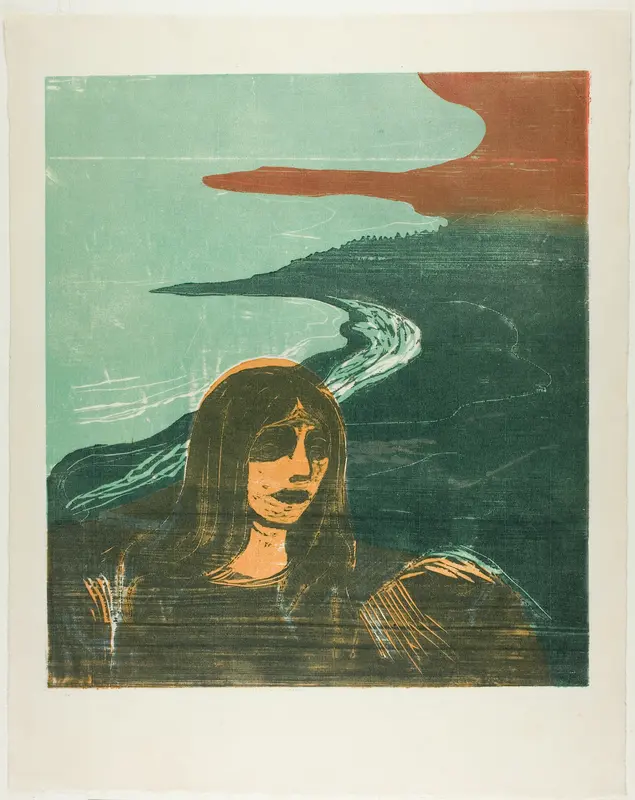 Woman's Head against the Shore Wall Art by Edvard Munch - High-Resolution Digital Print