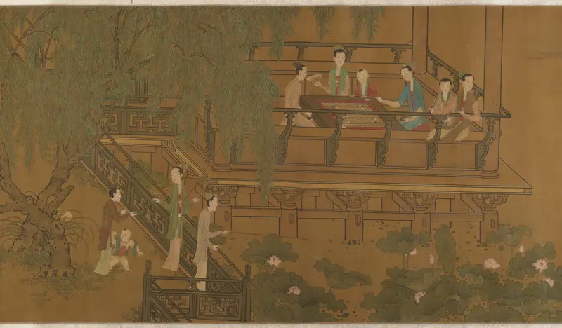 Women and children in a garden