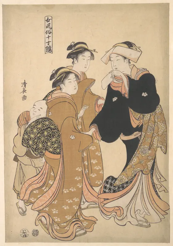 Women on an Outing, from the series A Clear Mirror of Women’s Customs (Onna fūzoku masukagami) Wall Art by Torii Kiyonaga - High-Resolution Digital Print