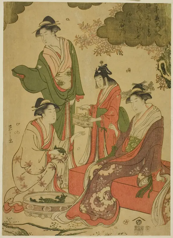 Women Viewing Cherry Blossoms