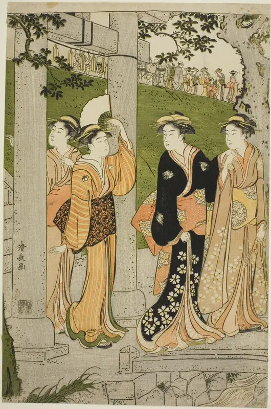 Women Visiting Mimeguri Shrine