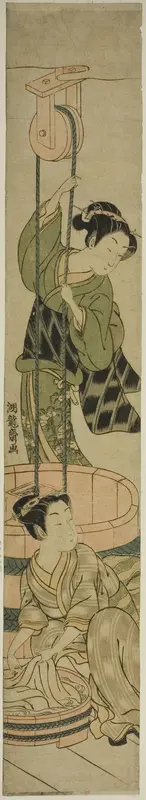 Women Washing Clothes at Well
