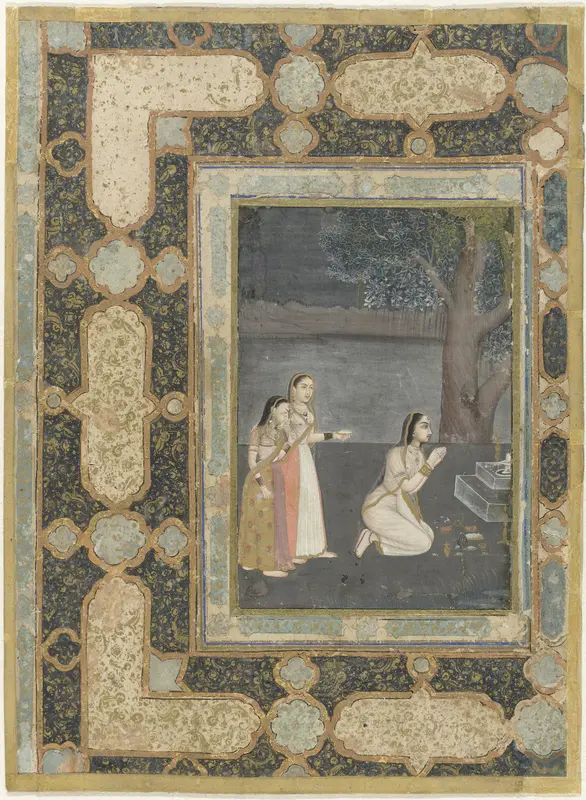 Women worshipping at a linga shrine (Bhairavi ragini) Wall Art by anonymous - High-Resolution Digital Print