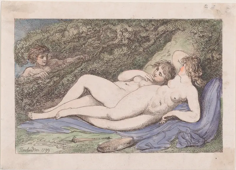 Wood-Nymphs (The Discovery) Wall Art by Thomas Rowlandson - High-Resolution Digital Print