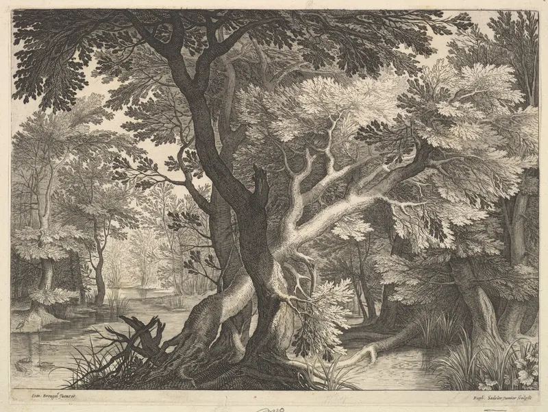 Wooded landscape Wall Art by Raphael Sadeler II - High-Resolution Digital Print