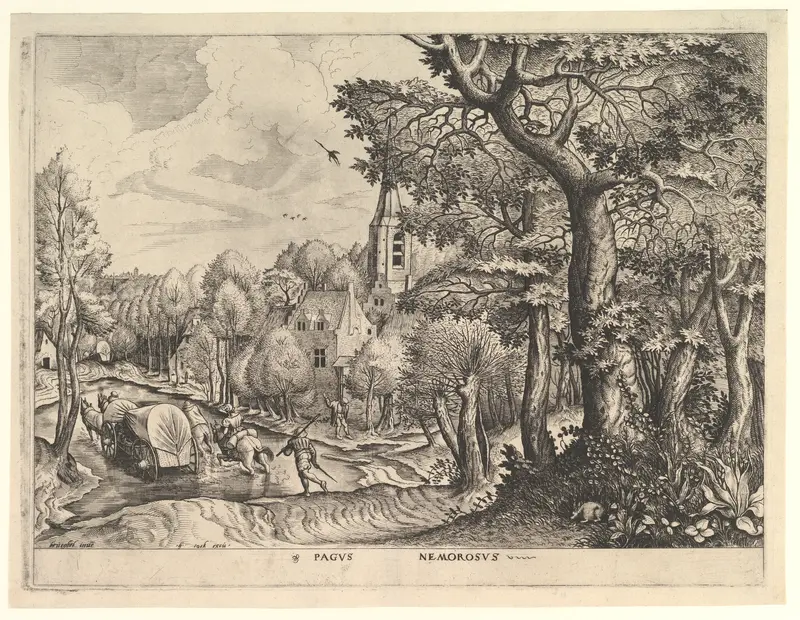 Wooded Region (Pagus Nemorosus), from "The Large Landscapes" Wall Art by Pieter Bruegel the Elder - High-Resolution Digital Print