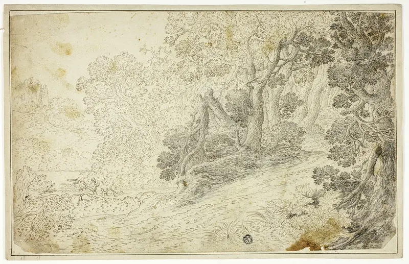 Wooded River Landscape with View of Castle Wall Art by Unknown artist - High-Resolution Digital Print
