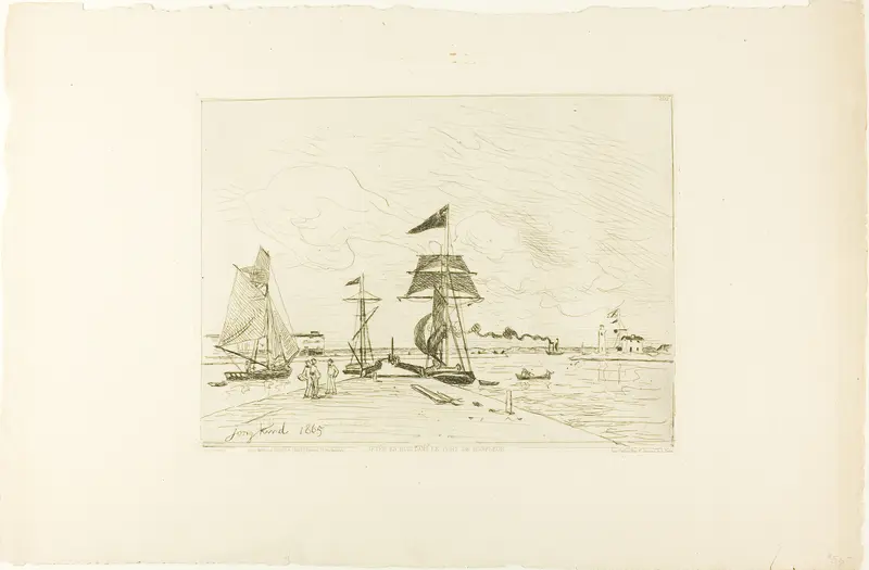 Wooden Pier, Honfleur Port Wall Art by Johan Barthold Jongkind - High-Resolution Digital Print