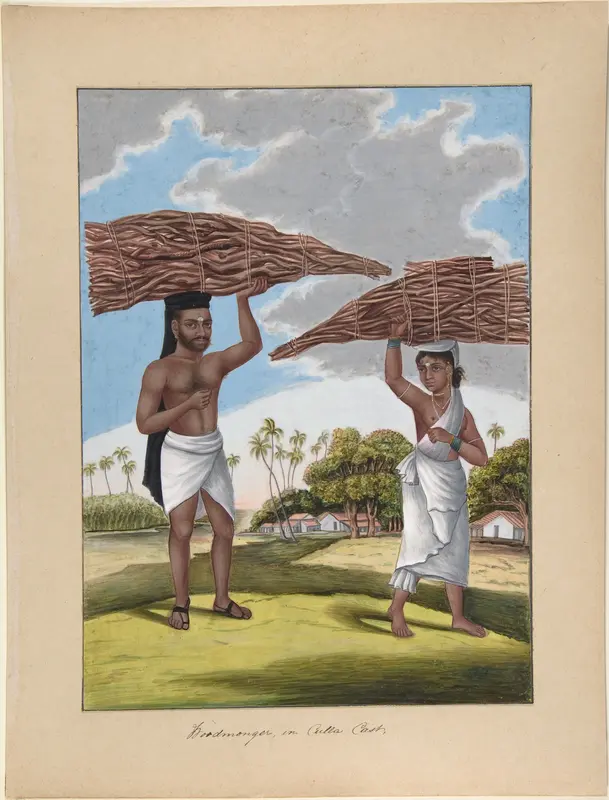 Woodmonger in Culla Caste, from Indian Trades and Castes Wall Art by Anonymous, Indian, 19th century - High-Resolution Digital Print