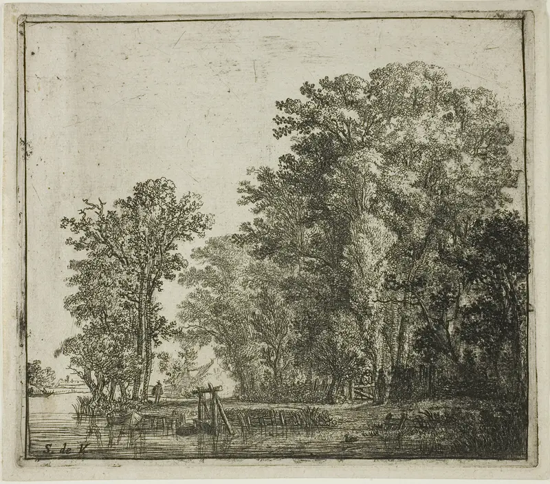 Woods Near a Canal Wall Art by Simon de Vlieger - High-Resolution Digital Print