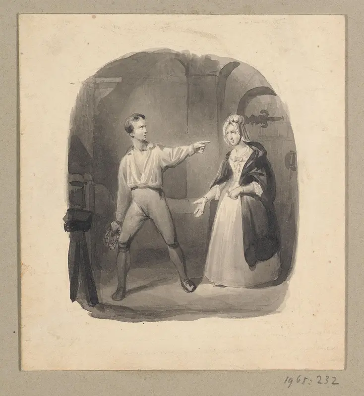 Woordenwisseling tussen een jonge man en zijn moeder Wall Art by Johann Wilhelm Kaiser (I) - High-Resolution Digital Print