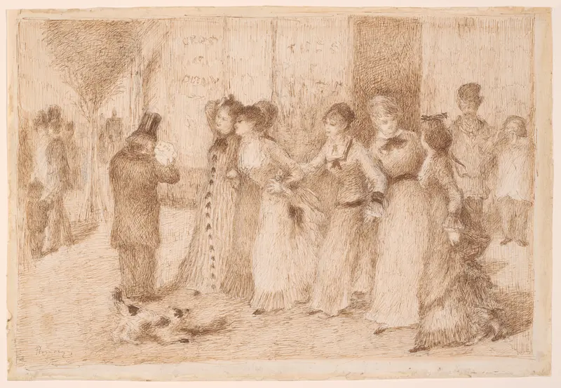Workers' Daughters on the Outer Boulevard (Illustration for Émile Zola's "L'Assommoir") Wall Art by Pierre-Auguste Renoir - High-Resolution Digital Print