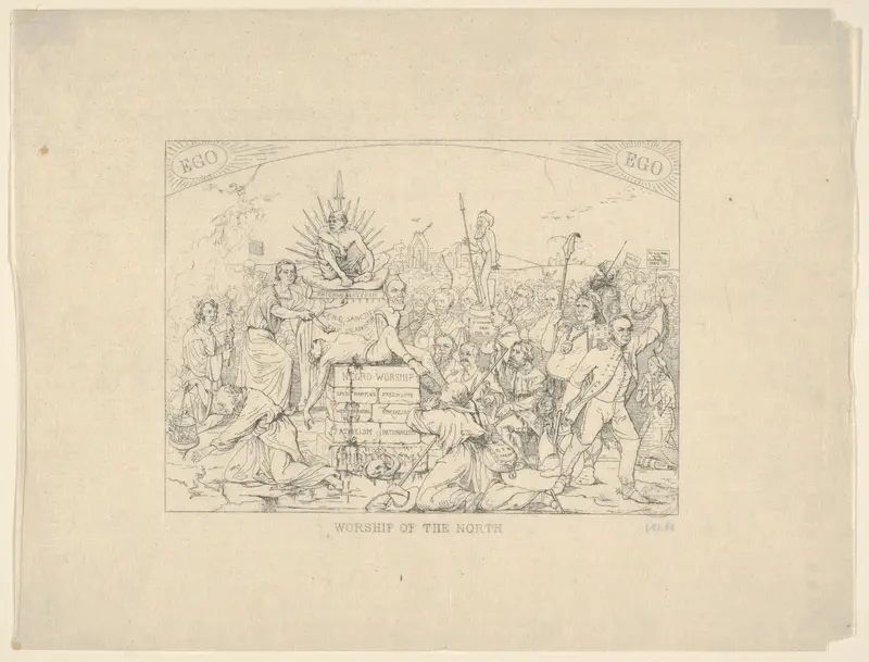 Worship of the North (from Confederate War Etchings) Wall Art by Adalbert John Volck - High-Resolution Digital Print