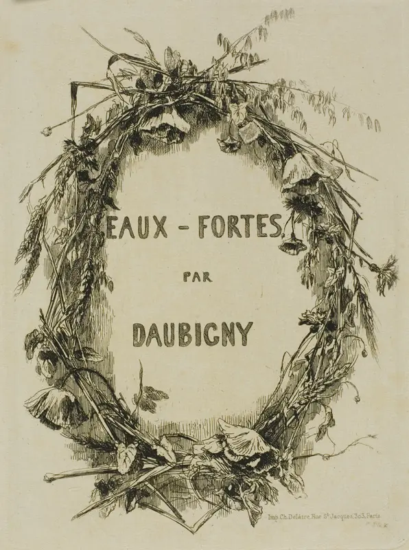 Wreath of Wildflowers, Frontispiece Wall Art by Charles François Daubigny - High-Resolution Digital Print
