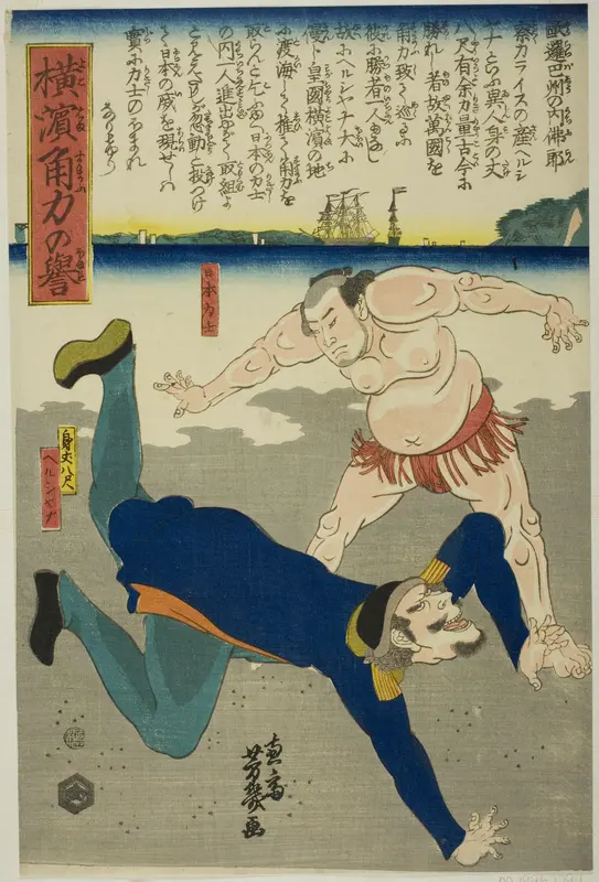Wreatler overthrowing Frenchman
