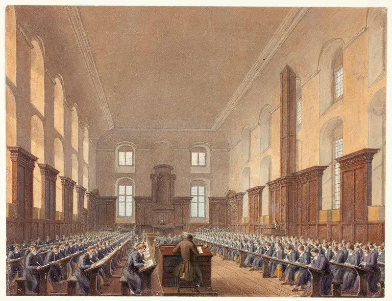 Writing School, Christ's Hospital Wall Art by Frederick MacKenzie - High-Resolution Digital Print