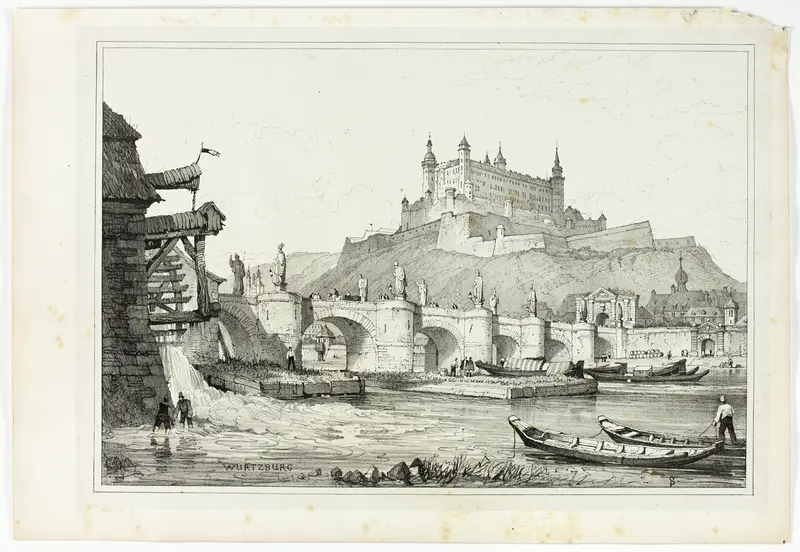 Wurtzburg, from Facsimiles of Sketches made in Flanders and Germany Wall Art by Samuel Prout - High-Resolution Digital Print