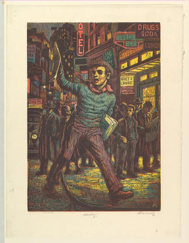 Wuxtry! Wall Art by Albert Abramovitz - High-Resolution Digital Print