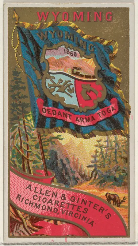 Wyoming, from Flags of the States and Territories (N11) for Allen & Ginter Cigarettes Brands Wall Art by Allen & Ginter - High-Resolution Digital Print