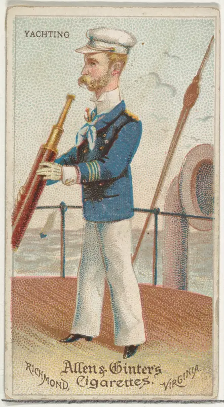 Yachting, from World's Dudes series (N31) for Allen & Ginter Cigarettes Wall Art by Allen & Ginter - High-Resolution Digital Print