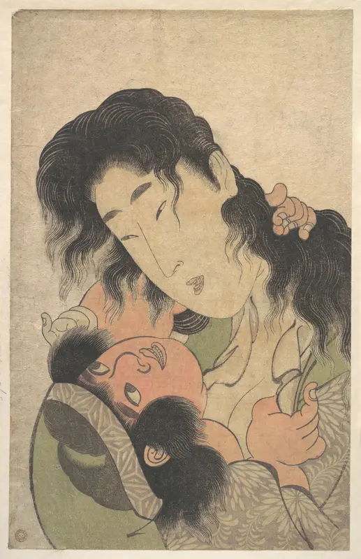 Yamauba Playing with Kintarō