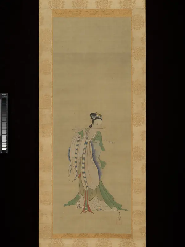 Yang Guifei Playing a Flute Wall Art by Kano Tsunenobu - High-Resolution Digital Print