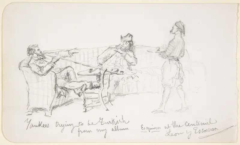 Yankees trying to be Turkish from my album - Esquisses at the Centenial [sic] Leon y Escosura Wall Art by Ignacio de León y Escosura - High-Resolution Digital Print