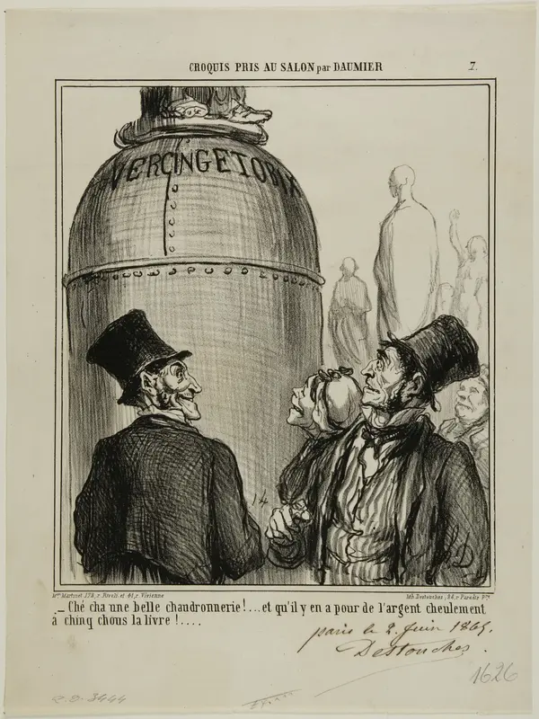 “- Yep... this is what I call a shplendid job.... and for just five sous per pound.. you reaaalllly get your money's worth!,” plate 7 from Croquis Pris Au Salon par Daumier
