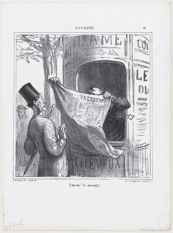 Yoohoo! here it is again!, from 'News of the day,' published in "Le Charivari" Wall Art by Honoré Daumier - High-Resolution Digital Print