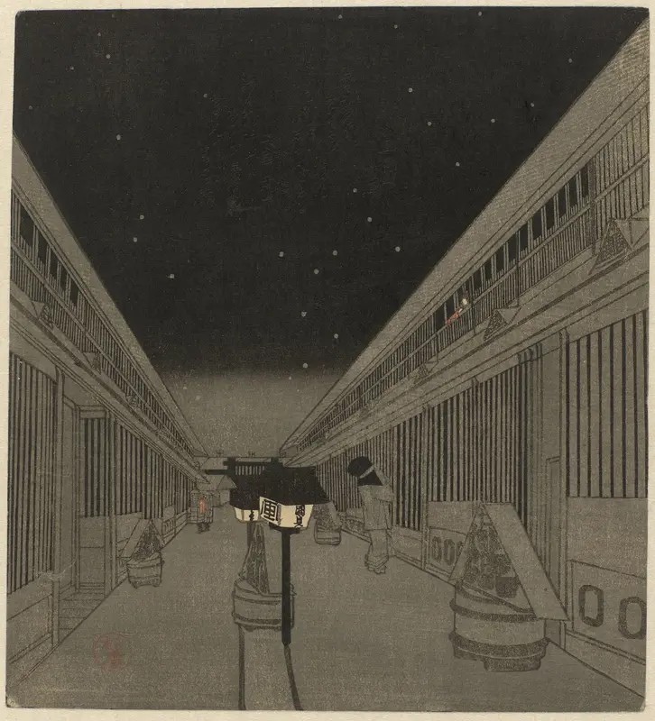Yoshiwara bij nacht Wall Art by Utagawa Kunisada (II) - High-Resolution Digital Print
