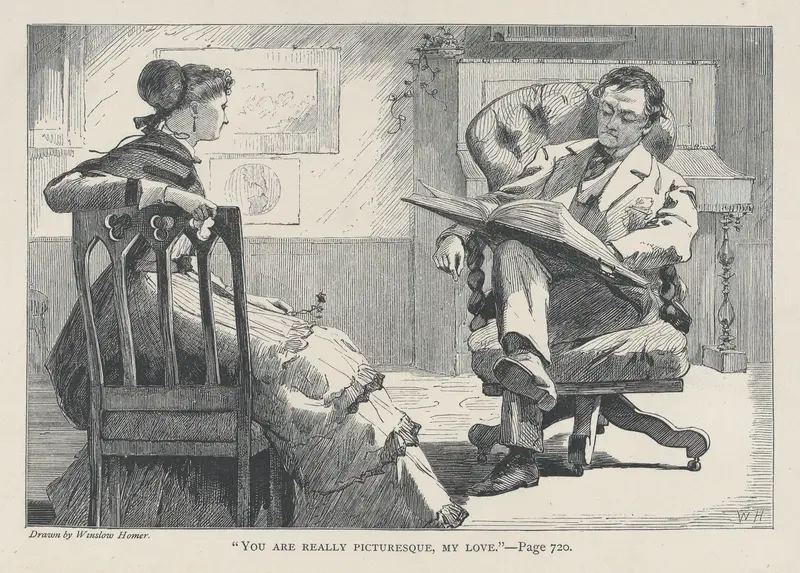 "You Are Really Picturesque, My Love" (The Galaxy, An Illustrated Magazine of Entertaining Reading, Vol. V) Wall Art by Winslow Homer - High-Resolution Digital Print