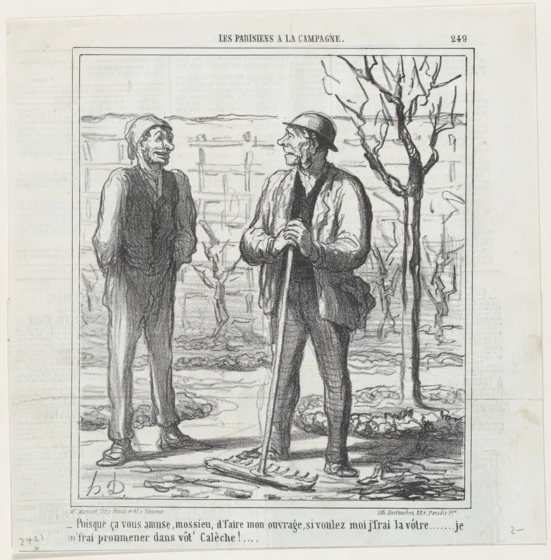 You seem to enjoy doing my work. In exchange I could offer doing your job: I will go for a ride in your coach!, from "Parisians in the countryside" Wall Art by Honoré Daumier - High-Resolution Digital Print