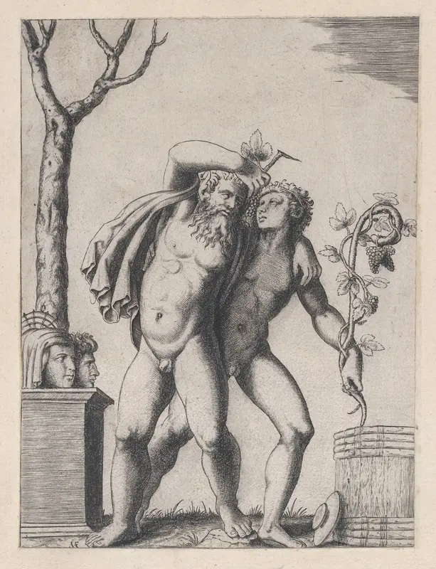 Young and Old Bacchant, from "Speculum Romanae Magnificentiae"