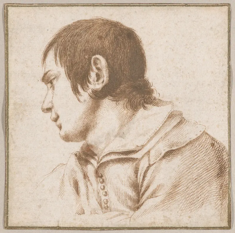 Young Boy in Bust-Length Wall Art by Guercino (Giovanni Francesco Barbieri) - High-Resolution Digital Print