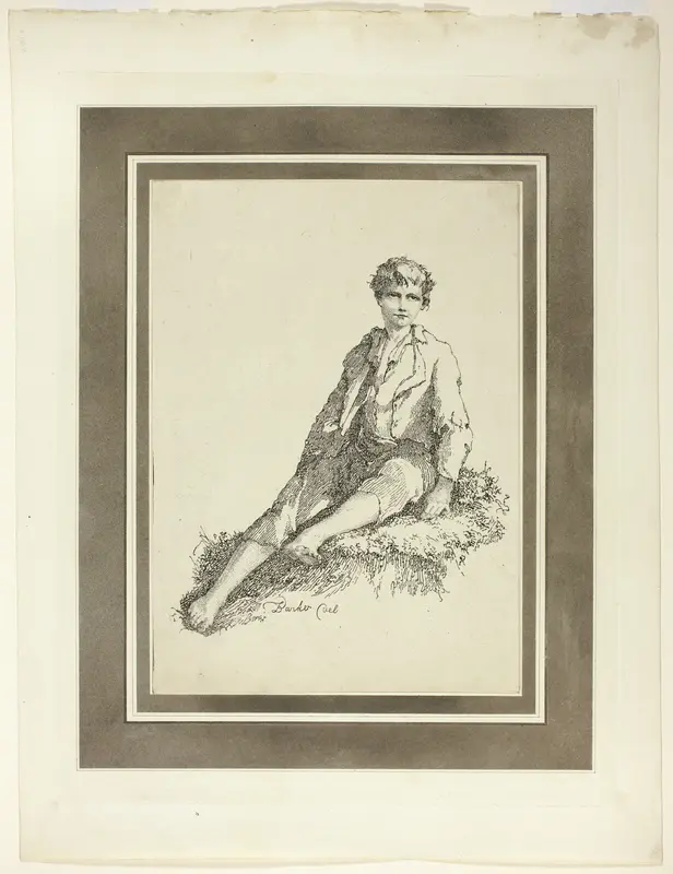 Young Boy Seated, from the first issue of Specimens of Polyautography