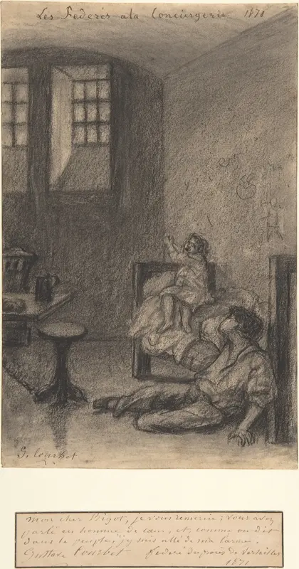 Young Communards in Prison (Les Fédérés à la Conciergerie) Wall Art by Gustave Courbet - High-Resolution Digital Print