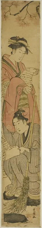Young couple as Kanzan and Jittoku