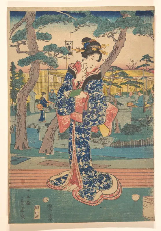 Young girl at tea house in Iriya