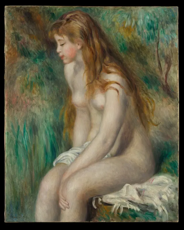 Young Girl Bathing Wall Art by Auguste Renoir - High-Resolution Digital Print