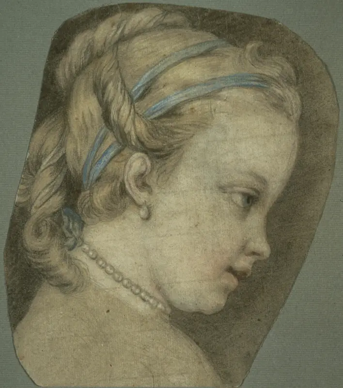 Young Girl Facing to the Right Wall Art by Carle van Loo - High-Resolution Digital Print
