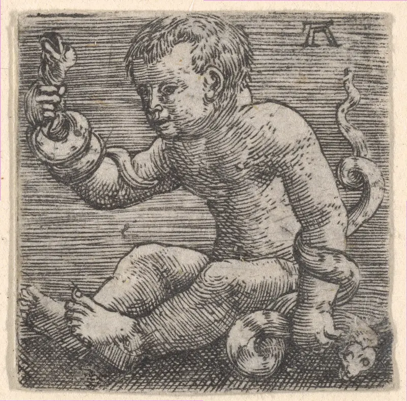 Young Hercules Killing the Snakes Wall Art by Albrecht Altdorfer - High-Resolution Digital Print