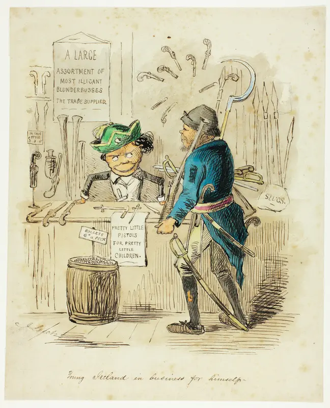 Young Ireland in Business for Himself Wall Art by John Leech - High-Resolution Digital Print