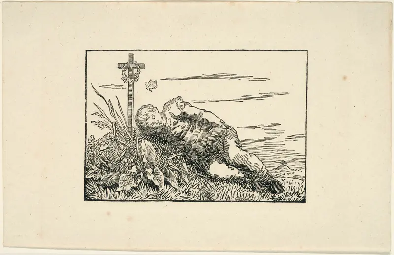 Young Man Lying on a Grave Wall Art by Caspar David Friedrich - High-Resolution Digital Print