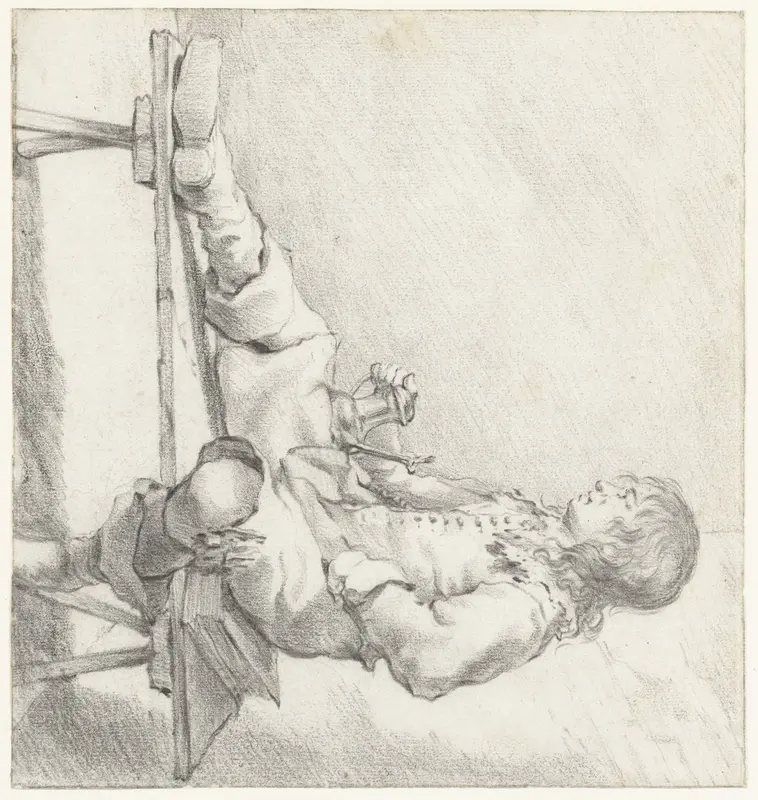 Young Man Seated on a Book on a Bench Wall Art by Constantijn Verhout - High-Resolution Digital Print