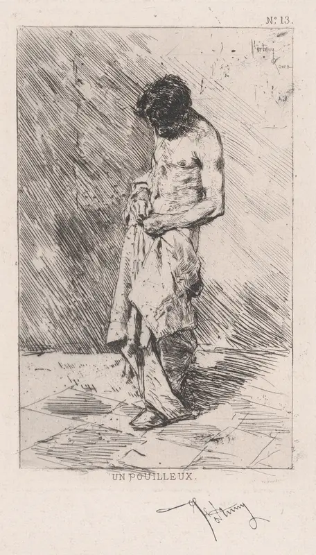 Young man standing dressed in rags Wall Art by Mariano Fortuny, 1838–1874 - High-Resolution Digital Print